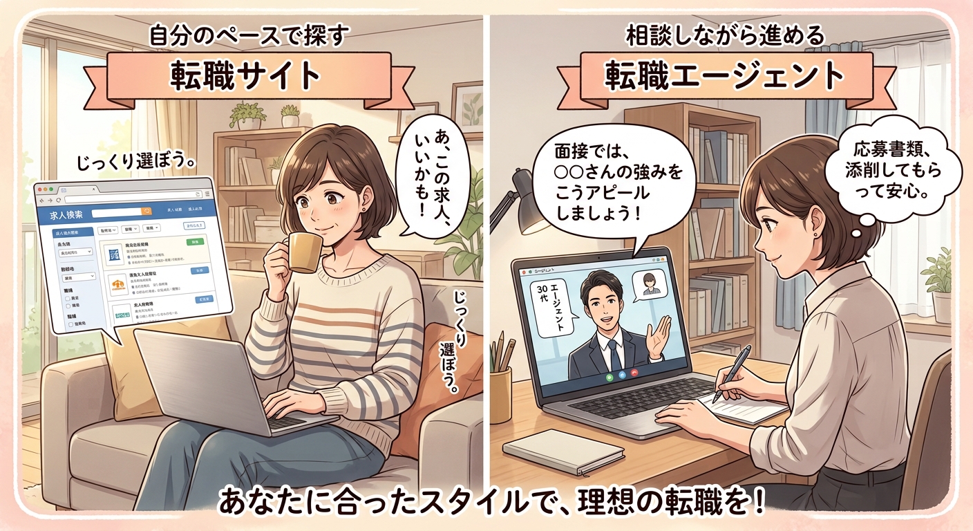 転職サイトか転職エージェントか